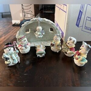 Snowman Nativity Figurine Set